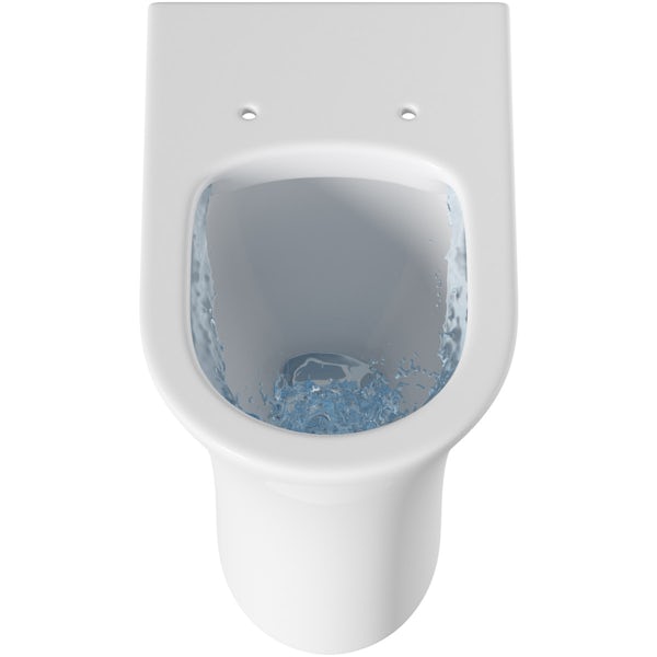 Mode Hardy rimless back to wall toilet with soft close seat, concealed cistern and push plate