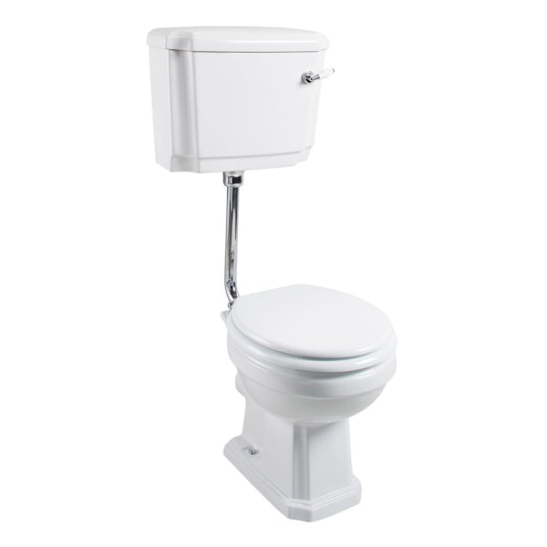 The Bath Co. Cromford low level toilet inc white soft close seat