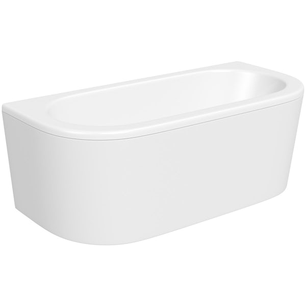 Orchard Elsdon D shaped double ended bath with panel 1700 x 750