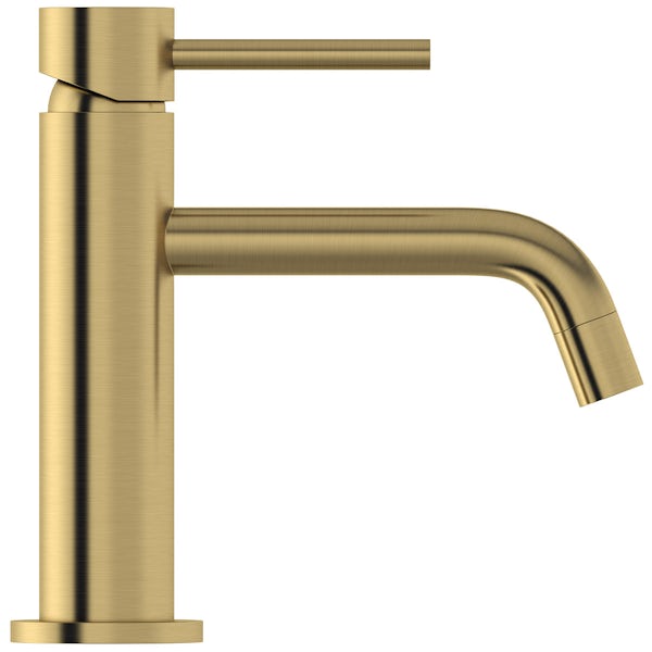 Mode Spencer round brushed brass basin mixer tap
