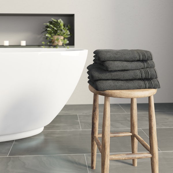 The Bath Co. Winchester complete roll top bath suite with taps, wastes and towels