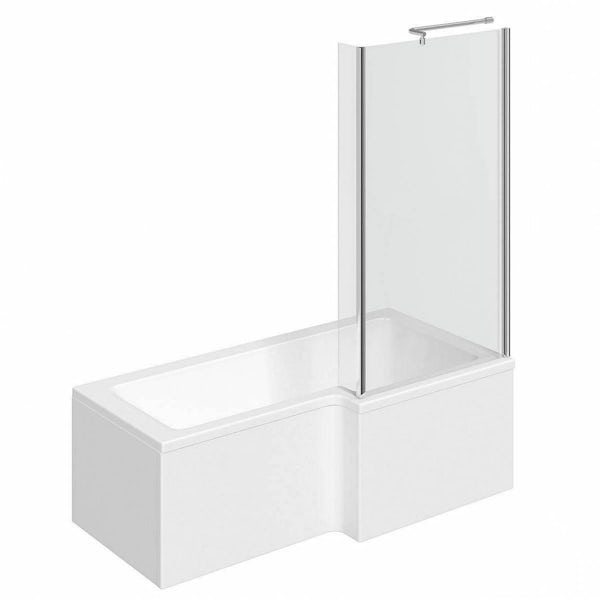 Clarity L shaped right handed shower bath 1500mm with 5mm shower screen