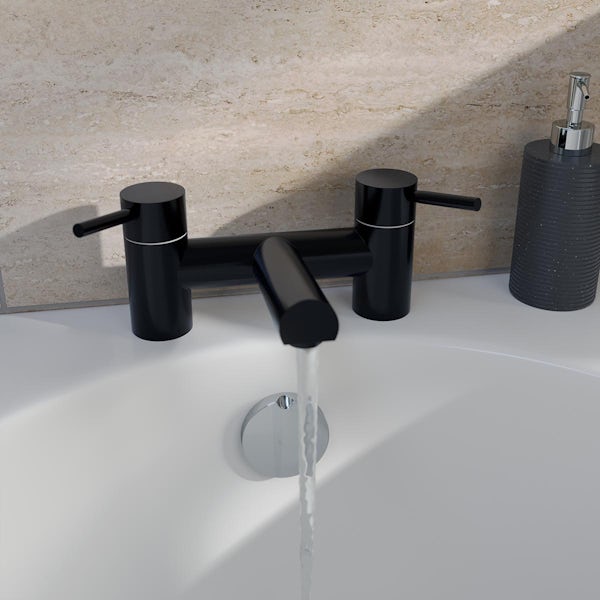 Orchard Eden black basin and bath mixer tap pack