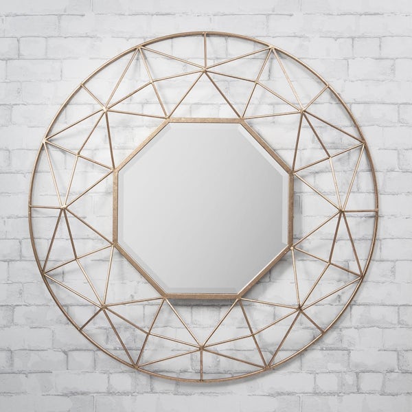 Accents Andromeda geometric gold mirror 885 x 885mm