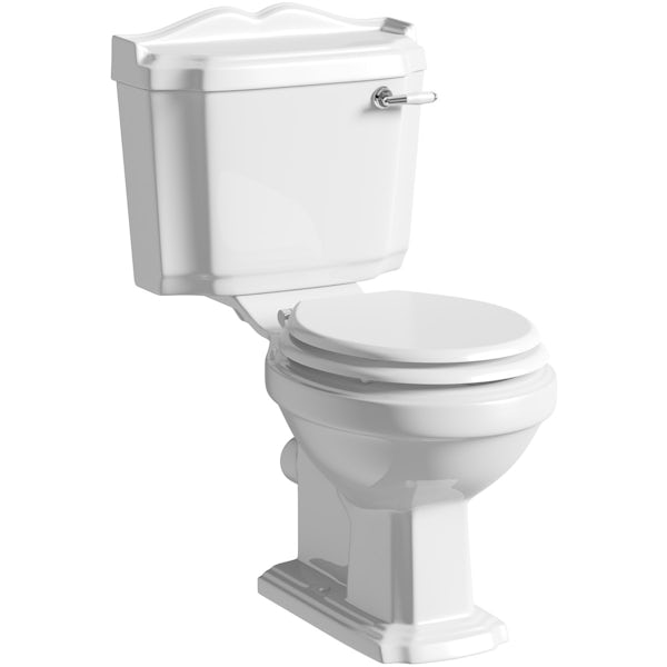 The Bath Co. Winchester close coupled toilet and white vanity unit suite 800mm