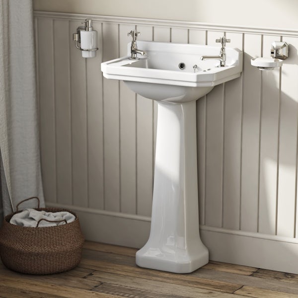 camberley basin cloakroom pedestal tap hole 500mm sink bath victoriaplum buying guide bathroom