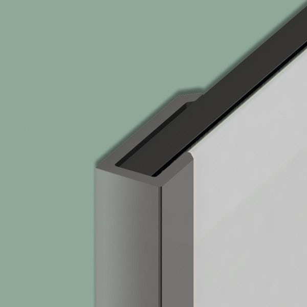 Kinewall chrome U shaped profile for panel ends