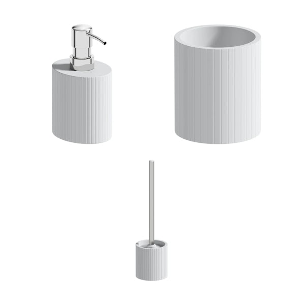 Accents Navagio white ceramic 3 piece bathroom set
