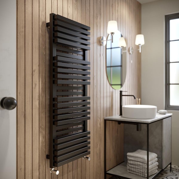 Terma Quadrus Bold heated towel rail metallic black