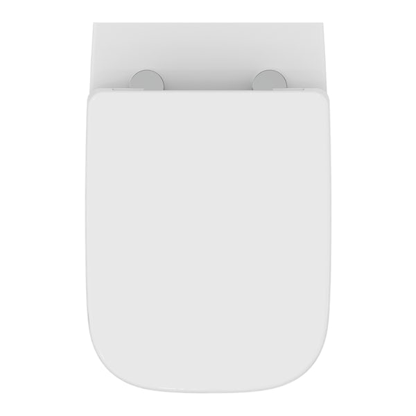 Ideal Standard i.life A rimless wall hung toilet with slow close seat and support bracket