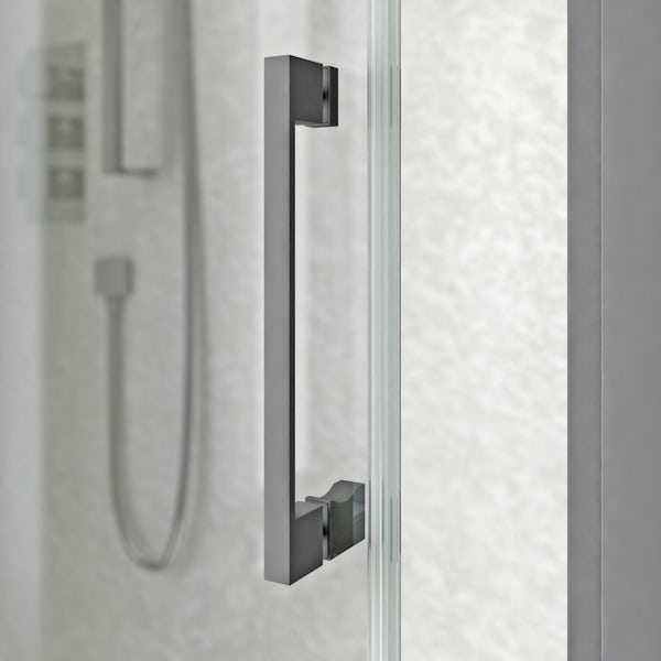 Mode 8mm matt grey framed sliding shower door 1200mm