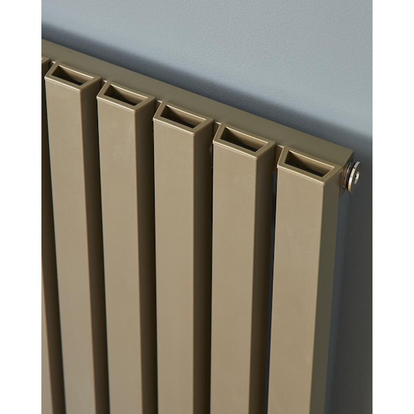 Vogue Hamilton matt bronze aluminium single radiator