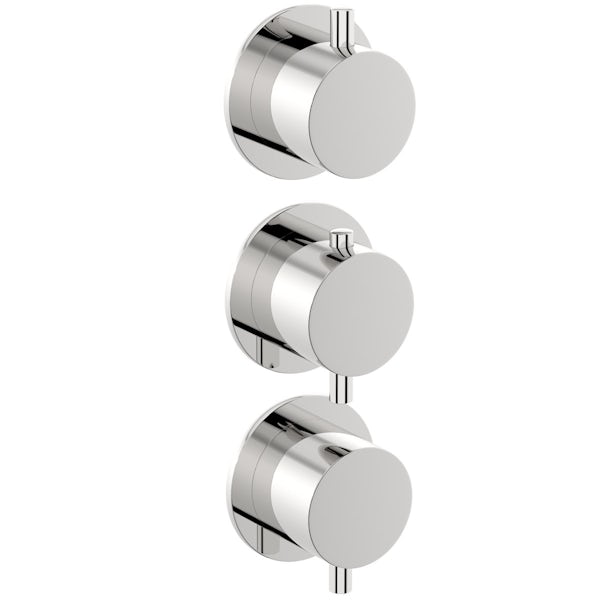 Mode Hardy round triple thermostatic shower valve with diverter