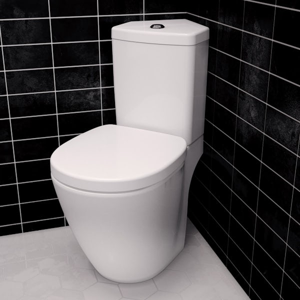 Ideal Standard Concept Space compact corner close coupled toilet with soft close seat