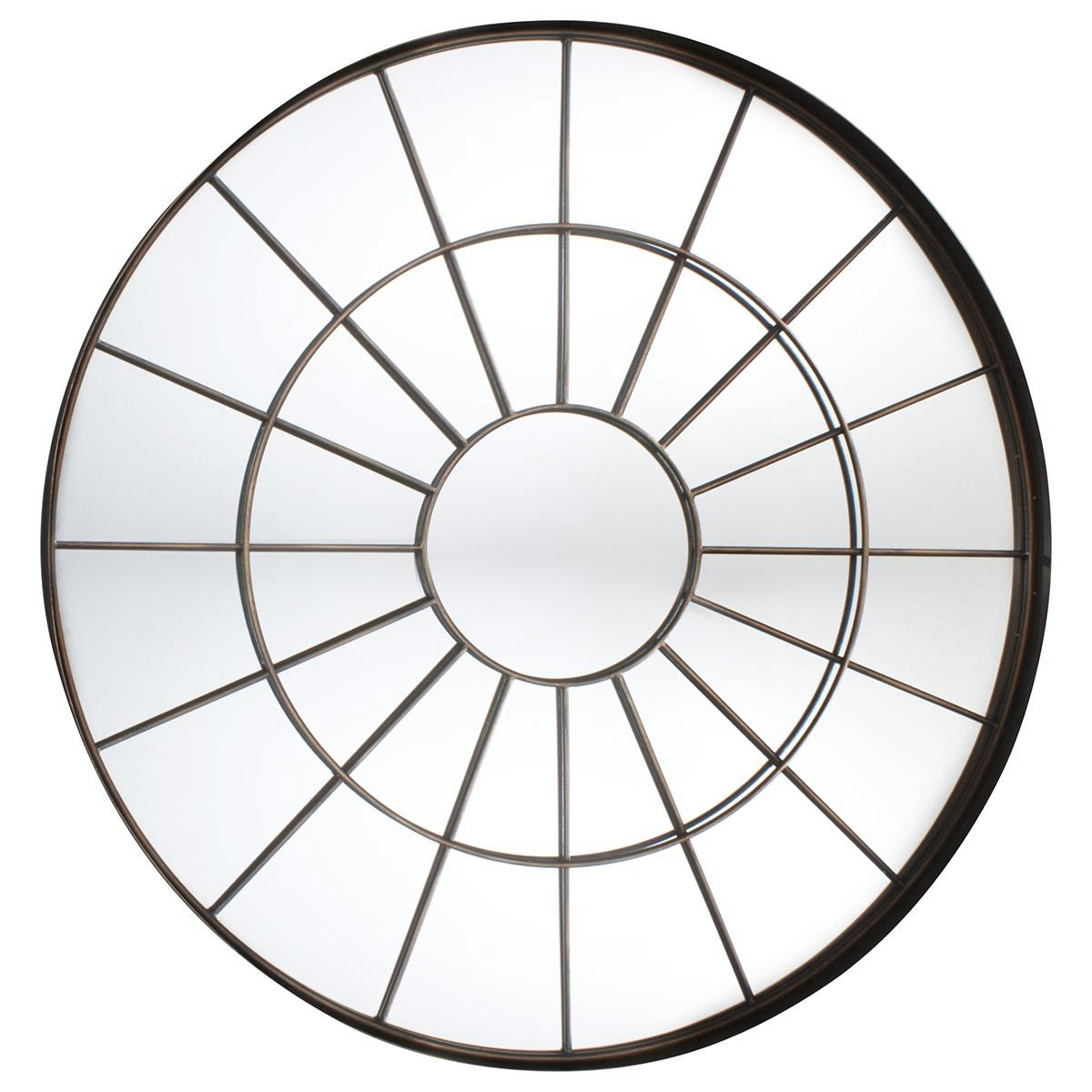 Accents Battersea round bronze window mirror 1005 x 1005mm