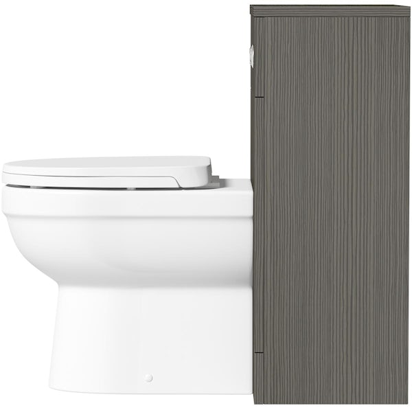 Orchard Lea avola grey slimline back to wall unit 500mm and Eden back to wall toilet with seat