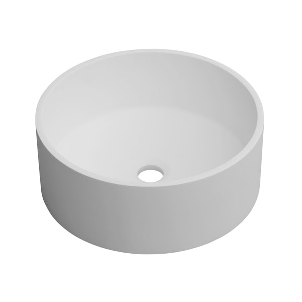 Belle de Louvain Goda solid surface stone resin round counter top basin 400mm