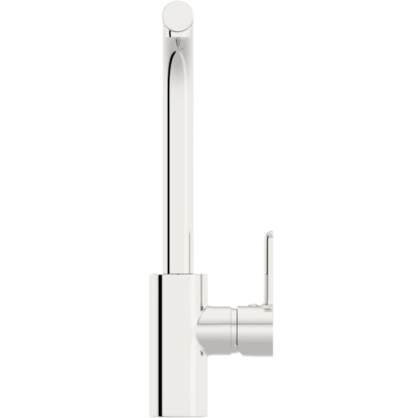 Schon Firth L shaped chrome single lever kitchen mixer tap