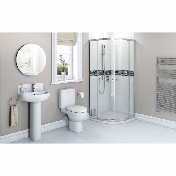 Energy Bathroom Suite with Quadrant Enclosure 800