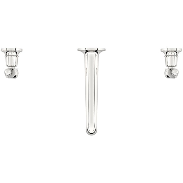 The Bath Co. Camberley lever wall mounted basin mixer tap offer pack