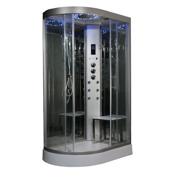 Insignia right handed offset quadrant steam shower cabin 1200 x 800