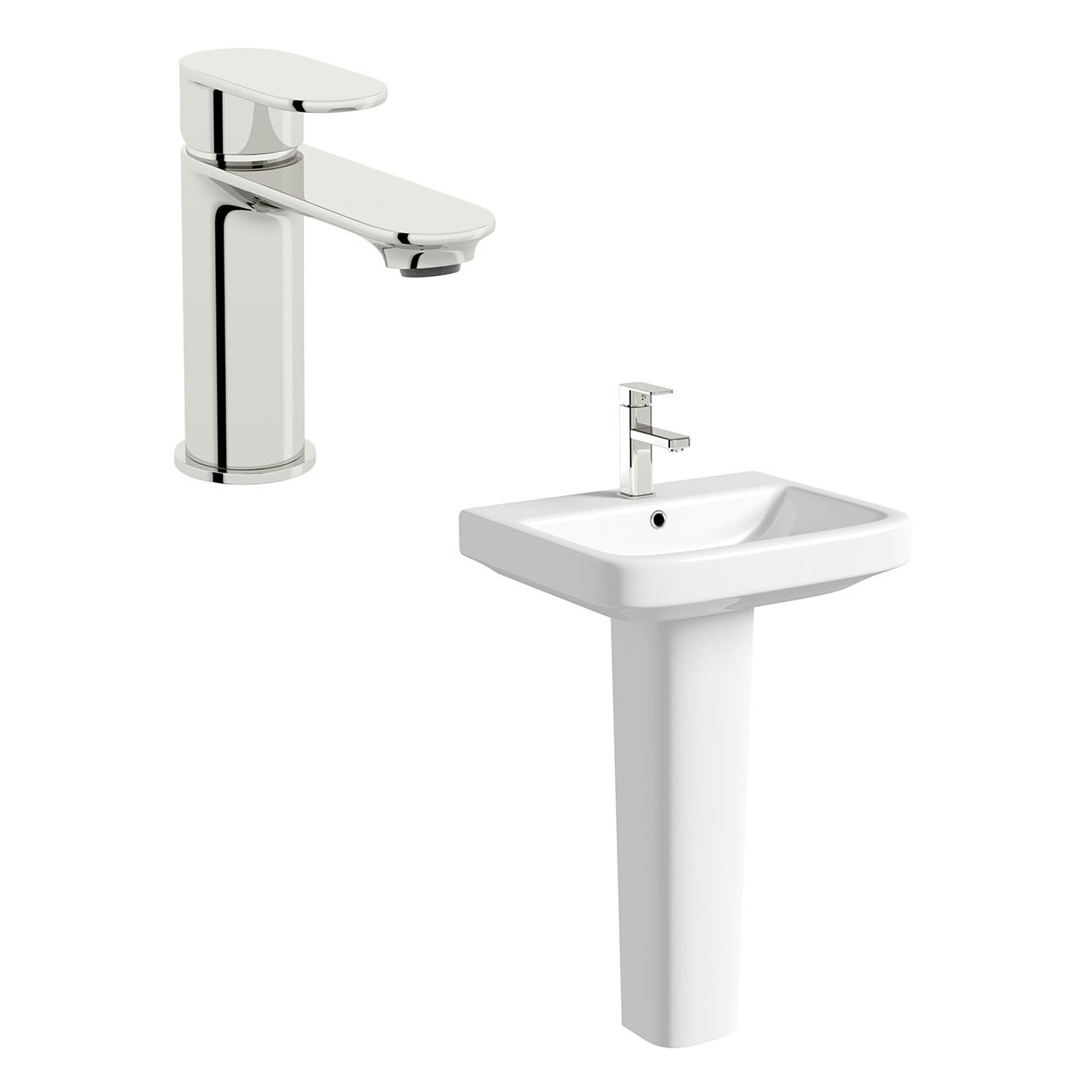 Mode Carter 1 tap hole full pedestal basin 550mm with tap