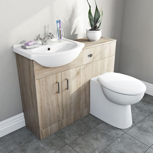 Sienna Oak 1040 combination and Clarity back to wall toilet