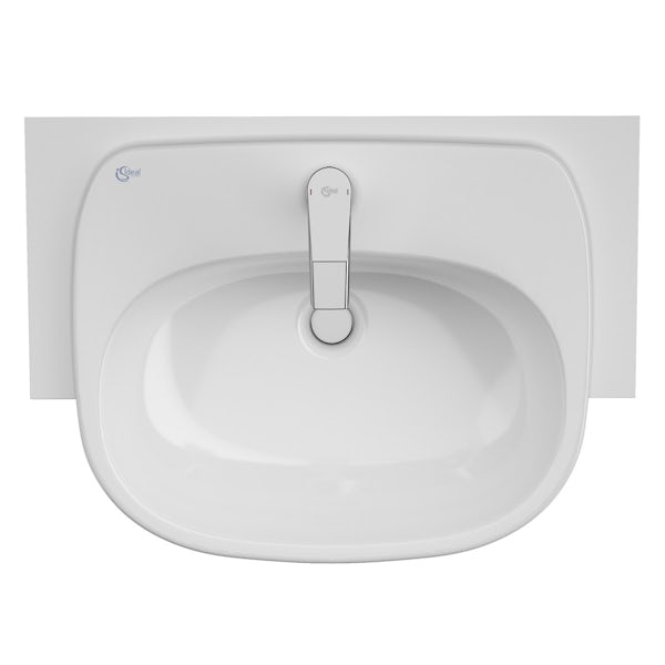 Ideal Standard Tesi white vanity door unit and basin 650mm