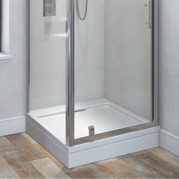 Designer Square Stone Shower Tray & Riser Kit 900 x 900