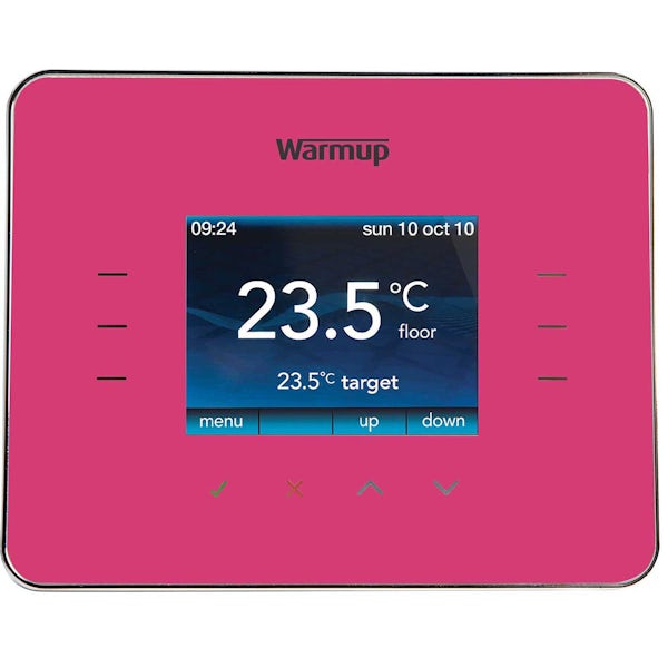 Warmup 3iE underfloor heating thermostat pink