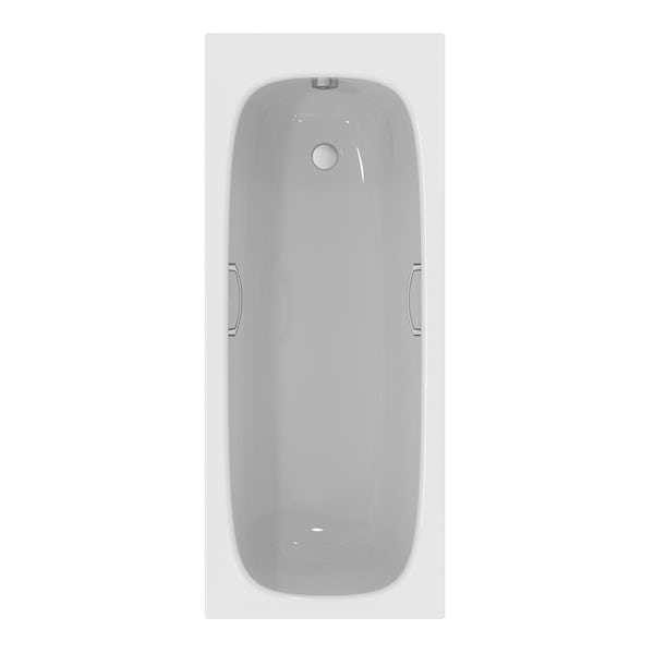Ideal Standard i.life water saving single ended bath 0 tap holes with hand grips 1700 x 700mm