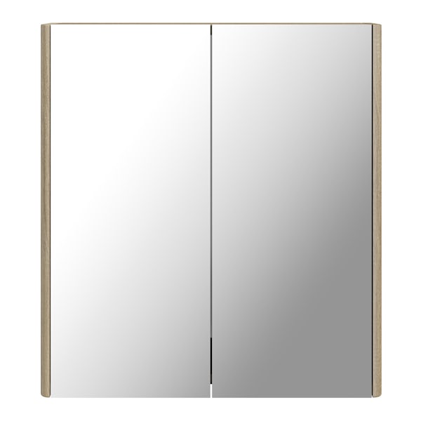 Sherwood Oak 600mm curved mirror cabinet