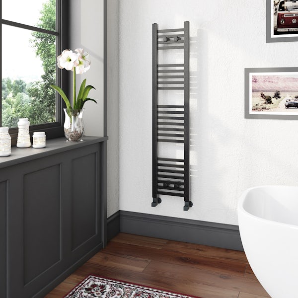 The Heating Co. Santiago anthracite grey heated towel rail