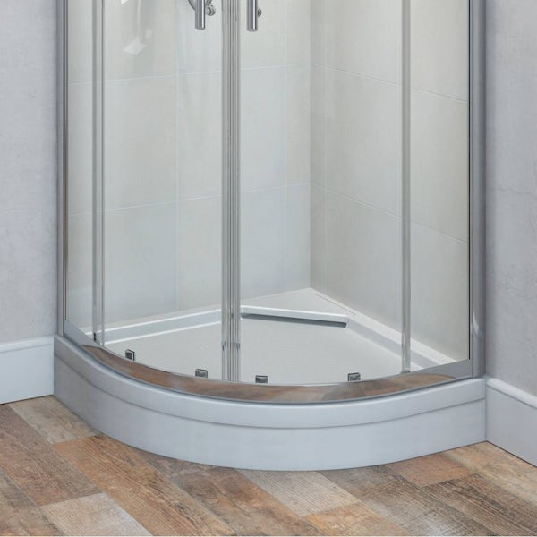 Designer Quadrant Stone Shower Tray & Riser Kit 800 x 800