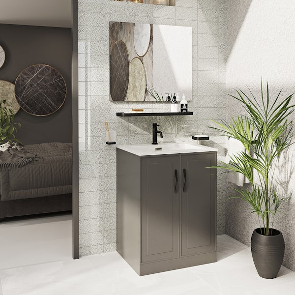 Mode Meier grey floorstanding vanity unit 600mm