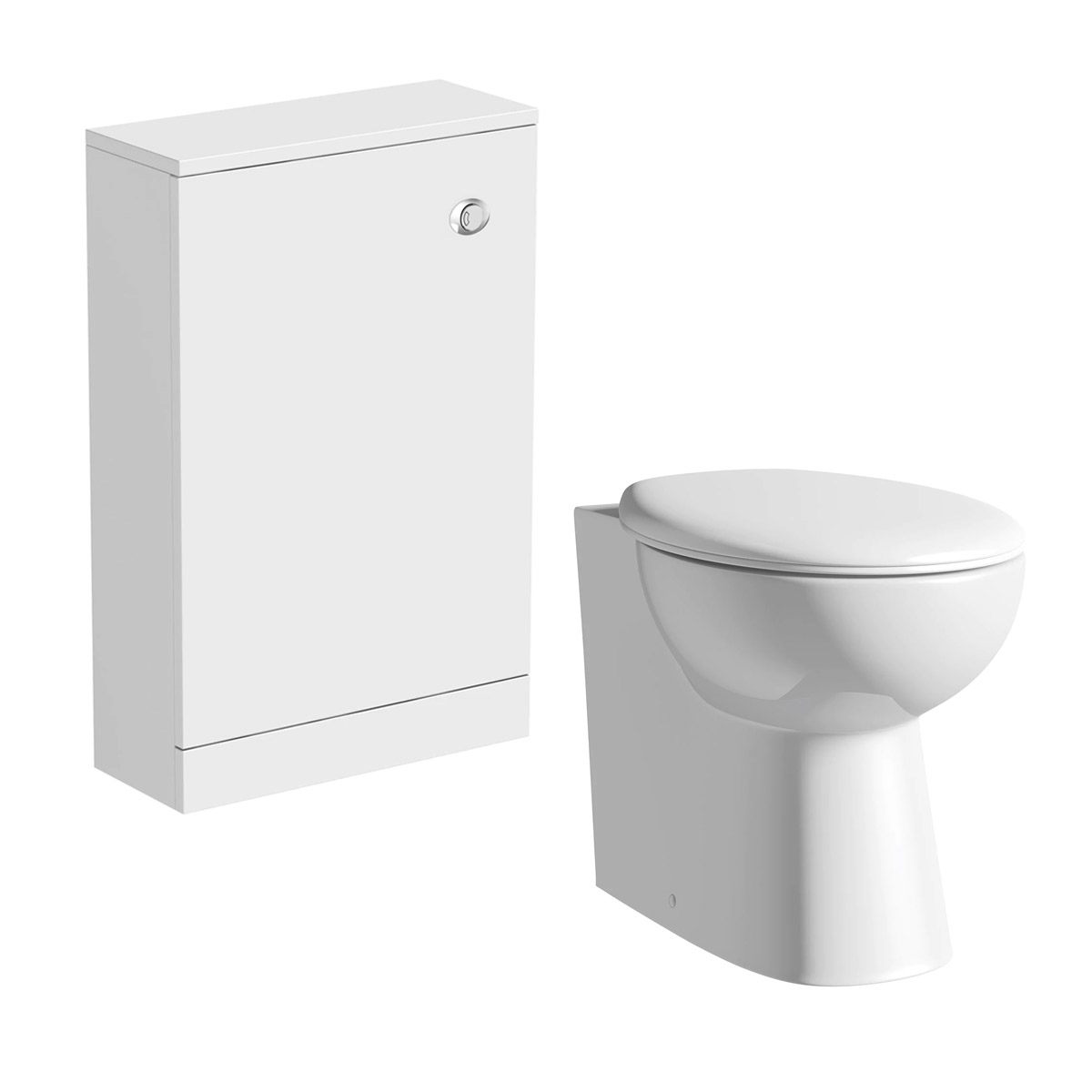 Clarity white back to wall toilet unit and toilet with seat