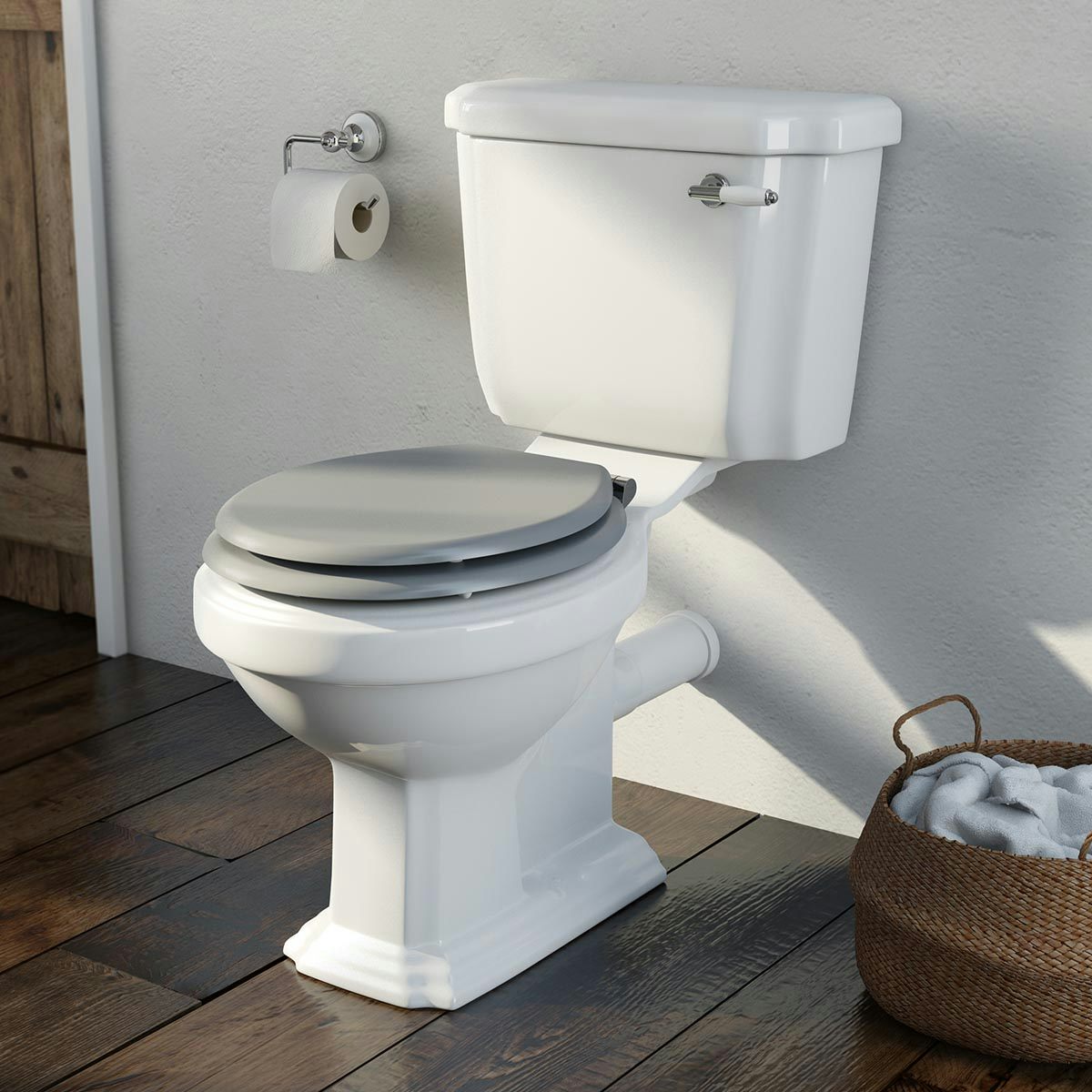 Orchard Dulwich close coupled toilet inc stone grey soft close seat ...