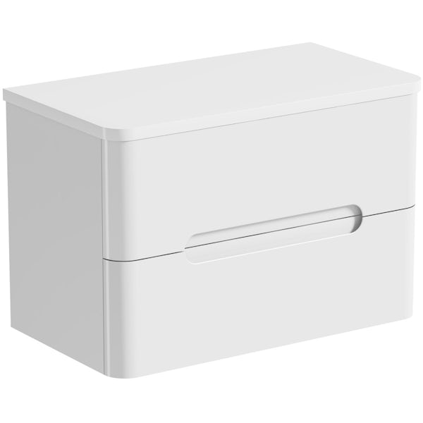 Planet 800 wall hung vanity drawer unit with countertop