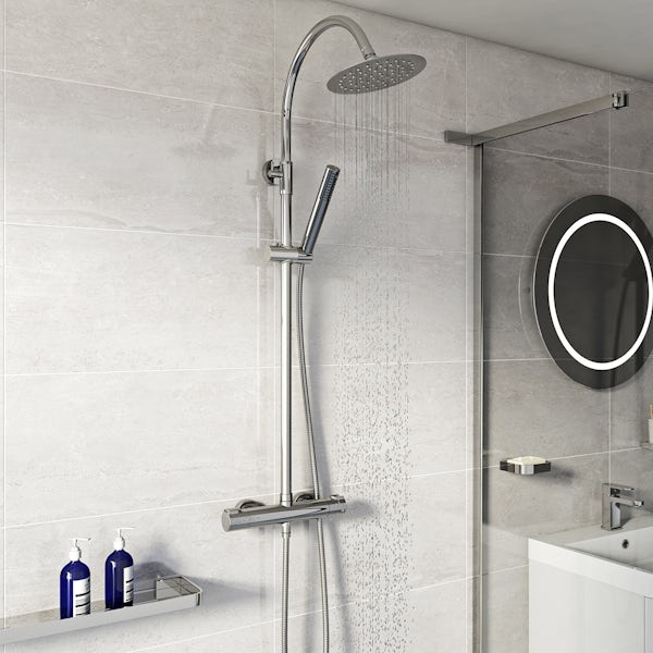 Mode Cool Touch round thermostatic exposed mixer shower