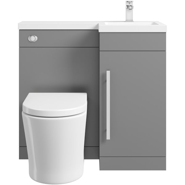 Orchard MySpace slate matt grey right handed combination with contemporary back to wall toilet