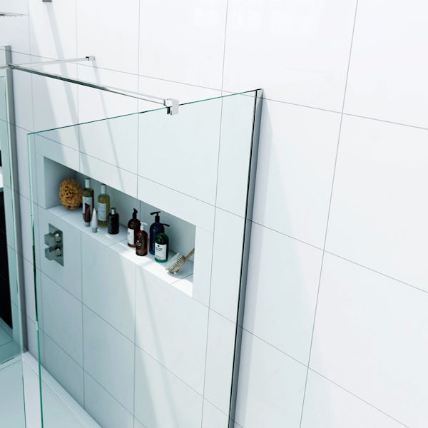 Luxury 8mm Walk in Shower Enclosure Pack with Tray 1400 x 900