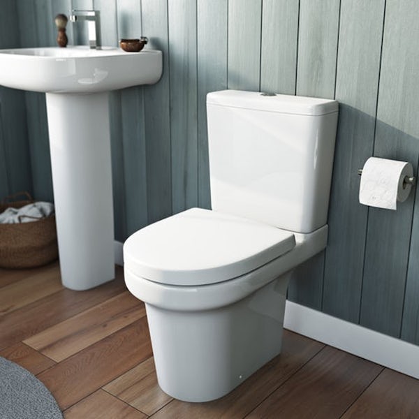 Mode Burton bathroom suite with right handed P shaped shower bath 1675 x 850