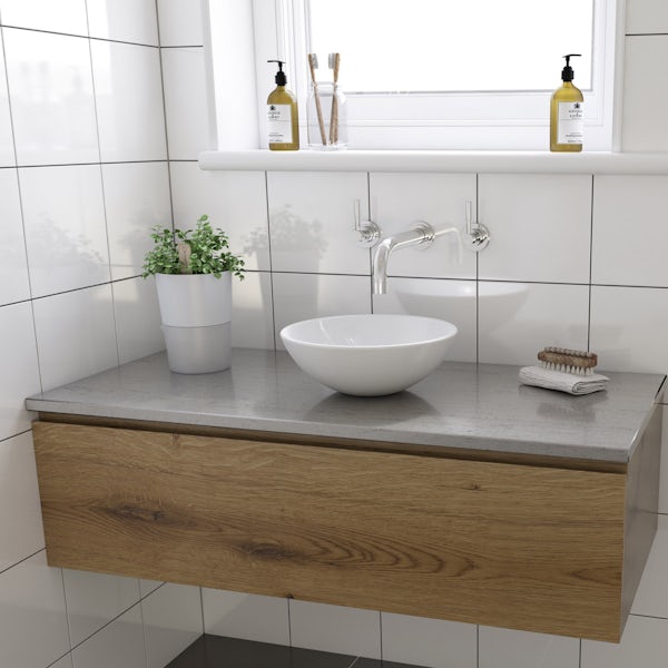 Tahoe countertop basin with waste