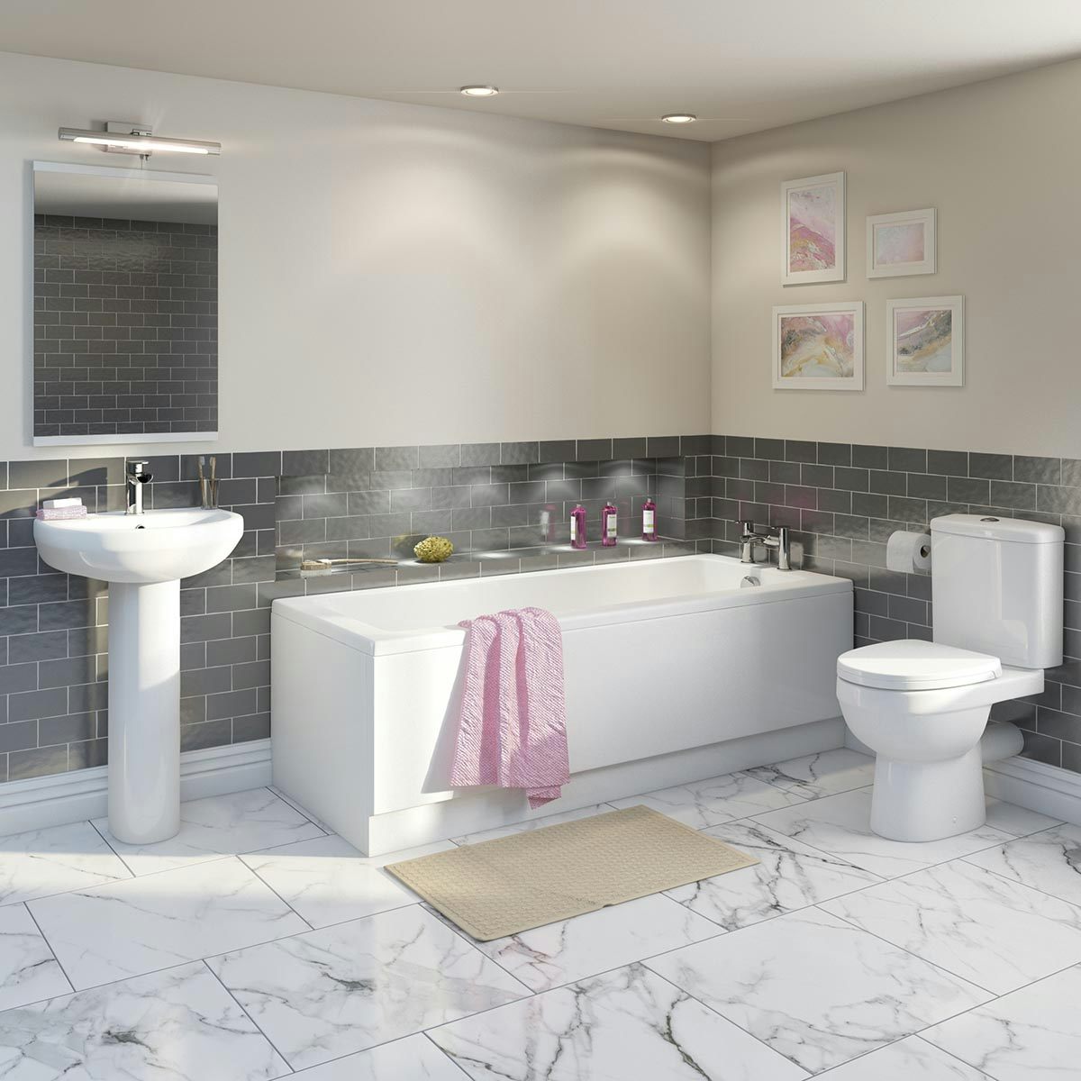 Orchard Eden bathroom suite with straight bath 1500 x 700