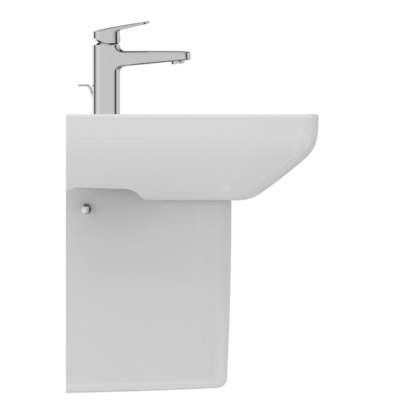 Ideal Standard i.life A 1 tap hole semi pedestal basin 550mm and fixing kit