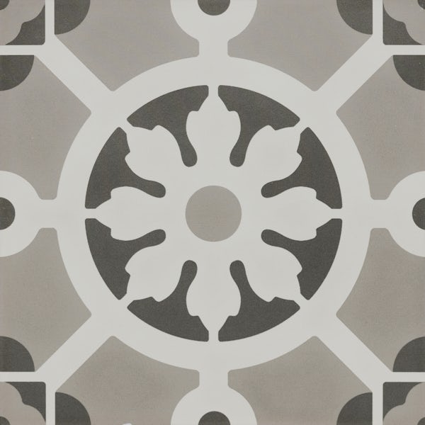 Patchwork traditional décor mix matt wall and floor tile 185mm x 185mm