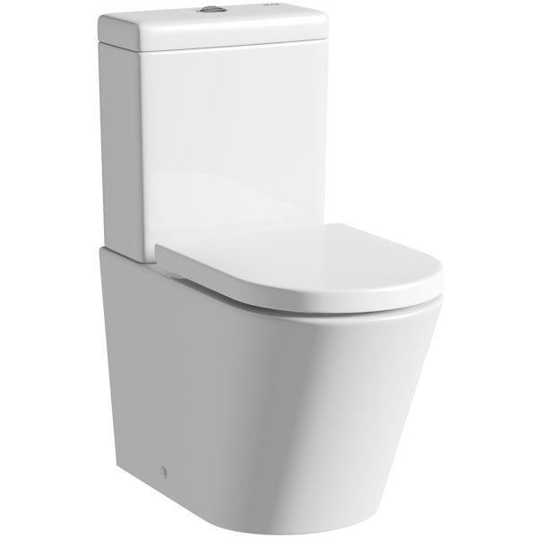 Mode Tate rimless close coupled toilet with soft close seat