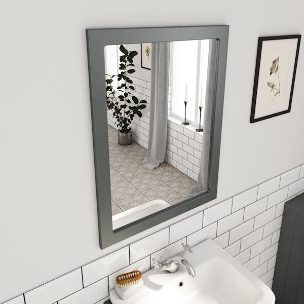 The Bath Co. Dulwich grey cloakroom vanity unit and mirror 600mmThe Bath Co. Dulwich stone grey cloakroom vanity unit and mirror 600mm
