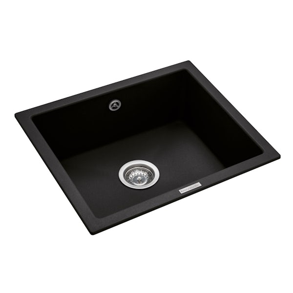 Rangemaster Paragon 1.0 bowl undermount ash black kitchen sink