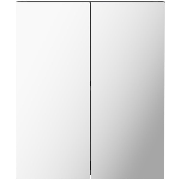 Mode Nouvel gloss grey mirror cabinet 600mm